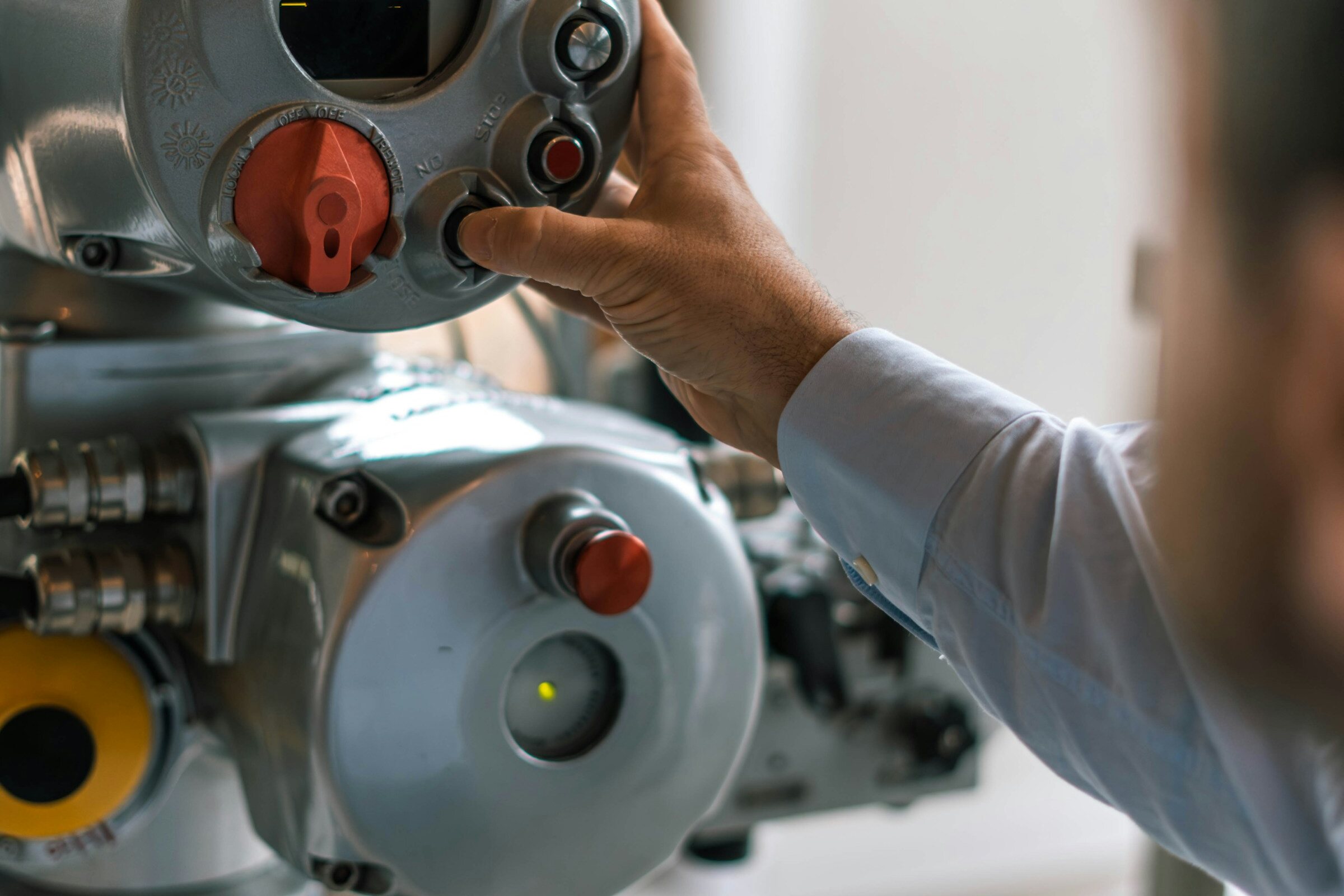 Operator retaining direct control of industrial equipment